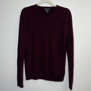 H&M 100% Merino Wool Crewneck Long Sleeve Fitted Classic Basic Sweater Sz Medium